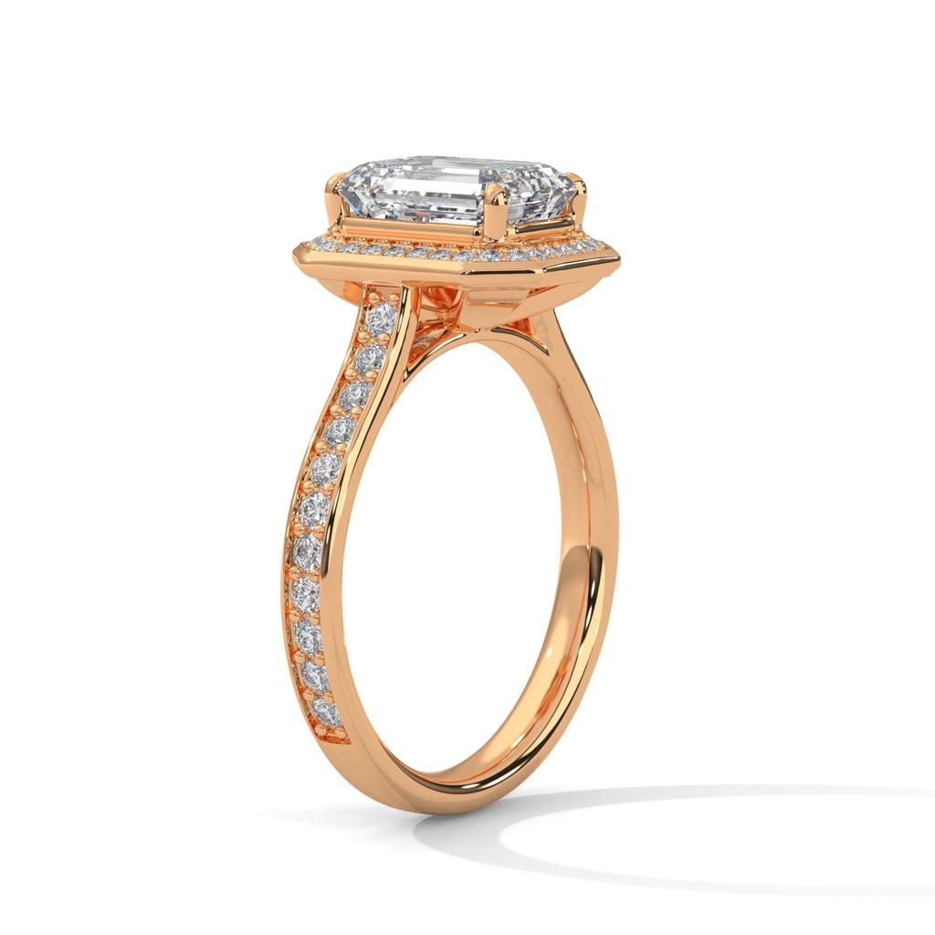 Ardha Emerald Halo Ring