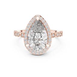Celestial Pear Halo Ring