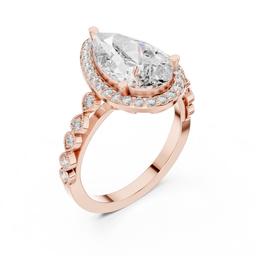 Celestial Pear Halo Ring