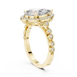 Celestial Pear Halo Ring
