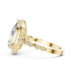 Celestial Pear Halo Ring