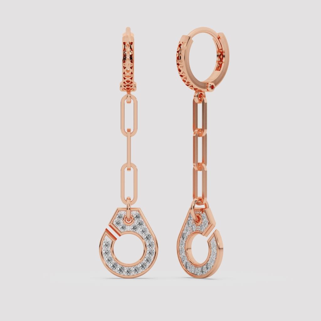 Chain Drop Huggie Earrings