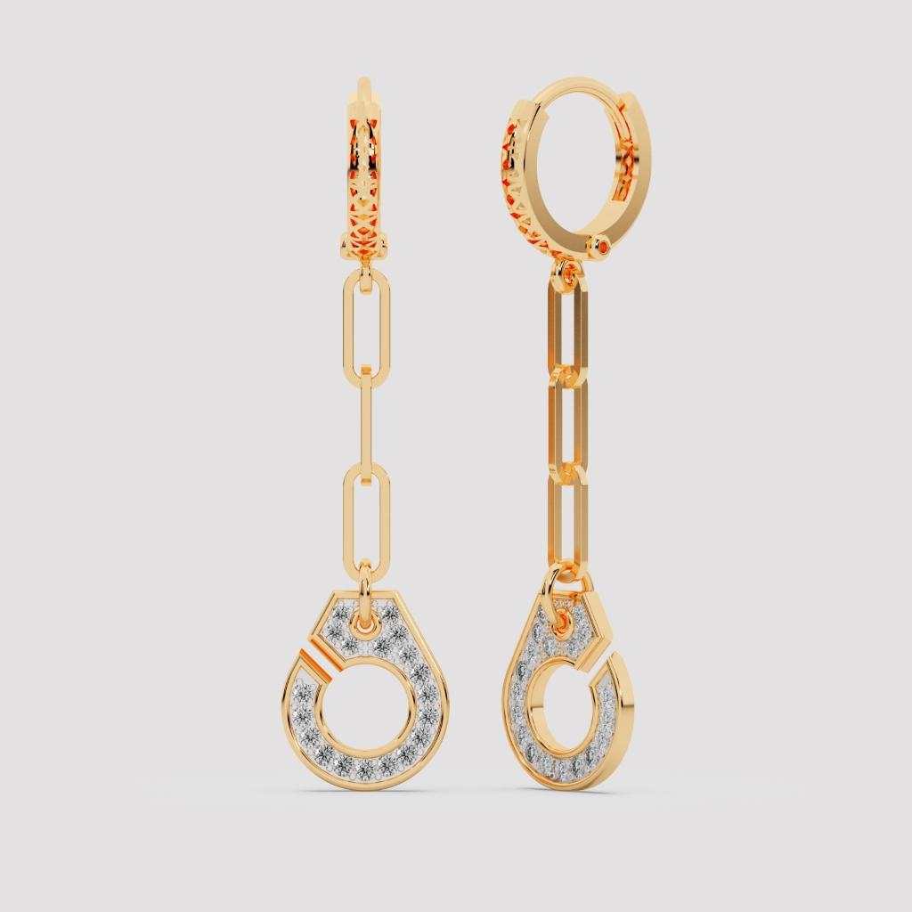 Chain Drop Huggie Earrings