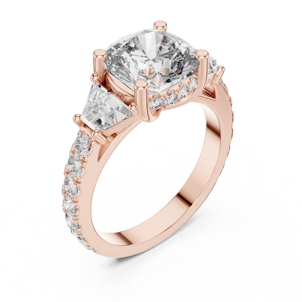 Luminous Cushion Trilogy Ring