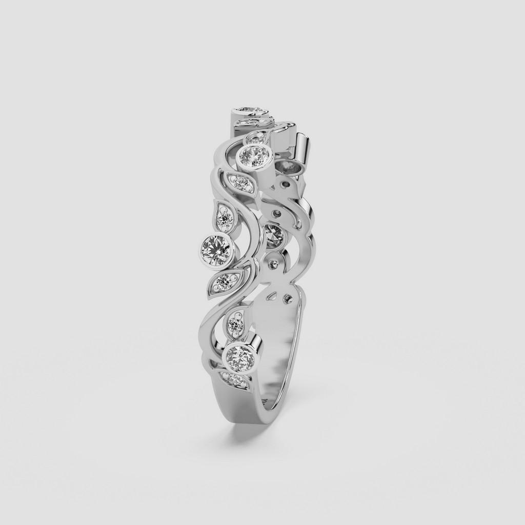 Luminous Scrollwork Ring