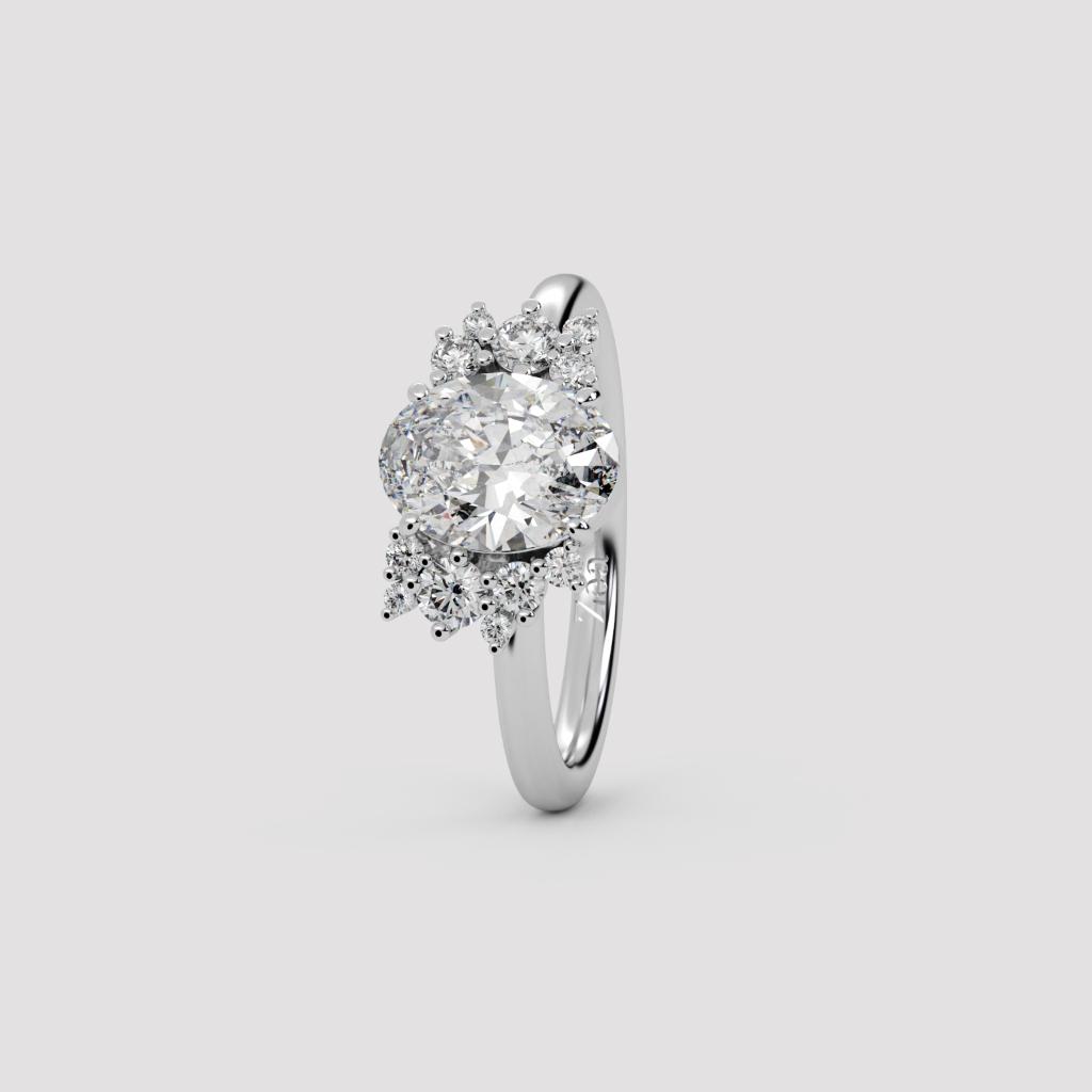 Oval Cluster Ring