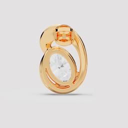 Oval Diamond Teardrop Studs