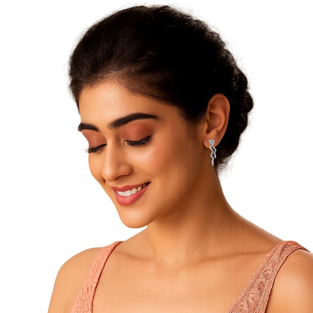 Pear Diamond Wavy Drops