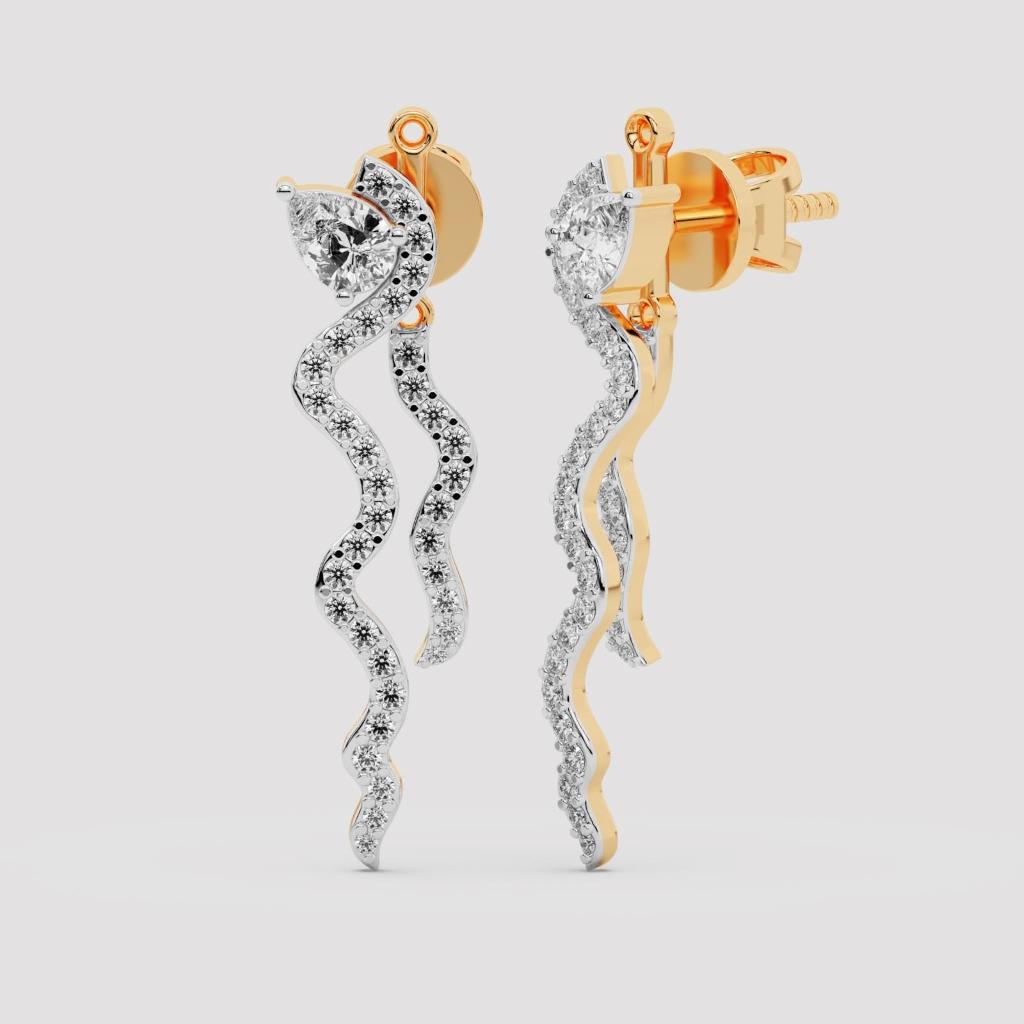 Pear Diamond Wavy Drops