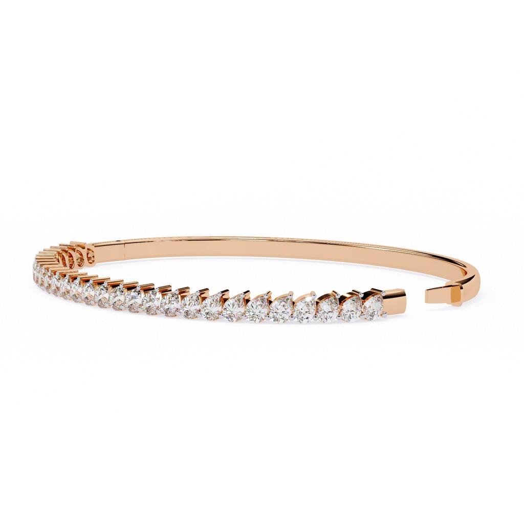 Pear Halo Bangle Bracelet