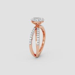 Radiant Crossover Solitaire Ring