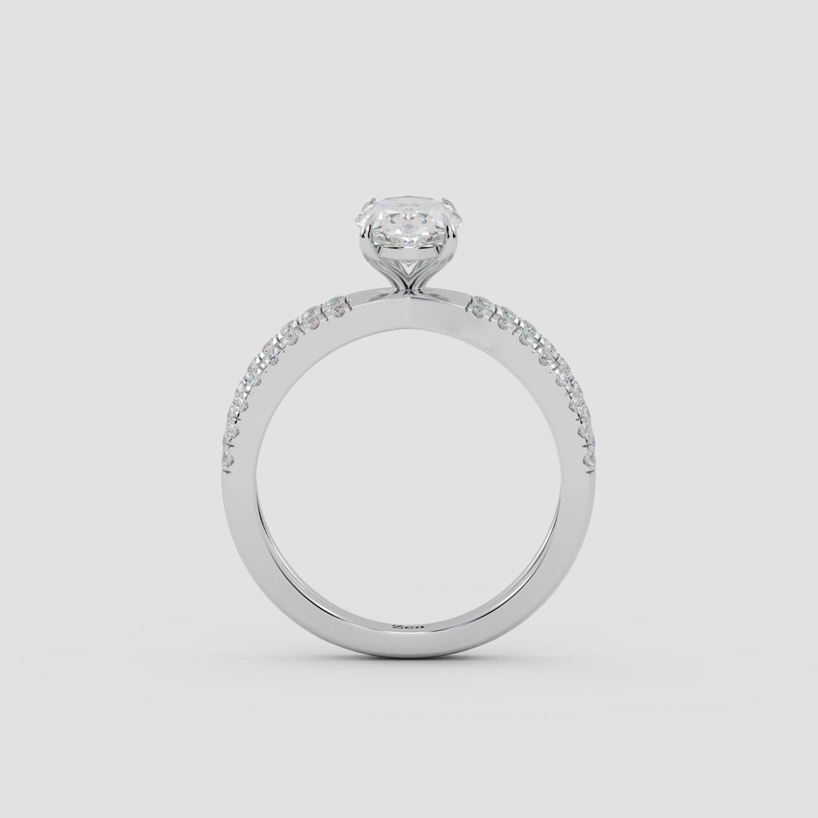 Radiant Crossover Solitaire Ring