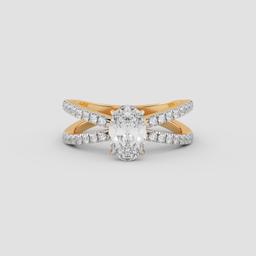 Radiant Crossover Solitaire Ring