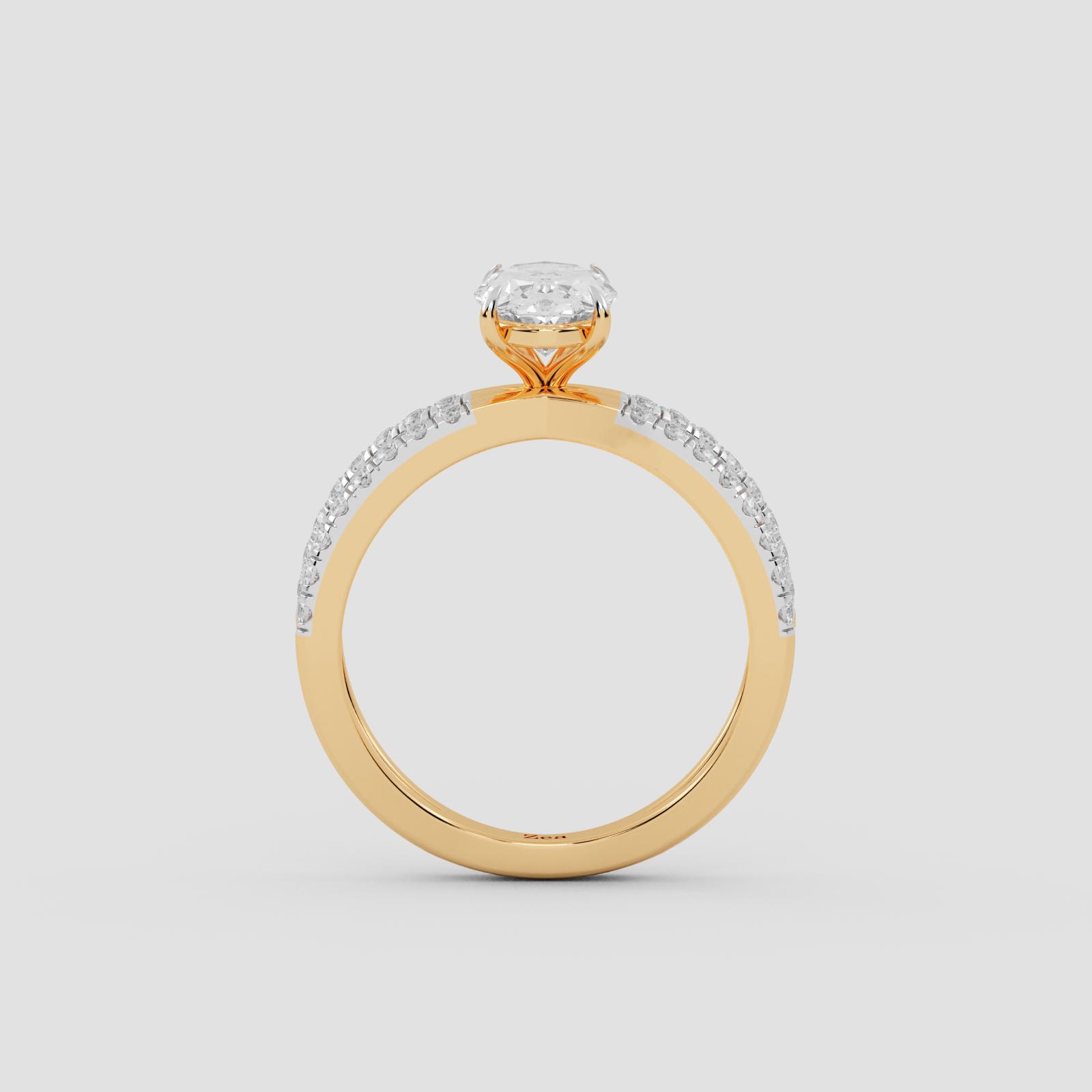Radiant Crossover Solitaire Ring