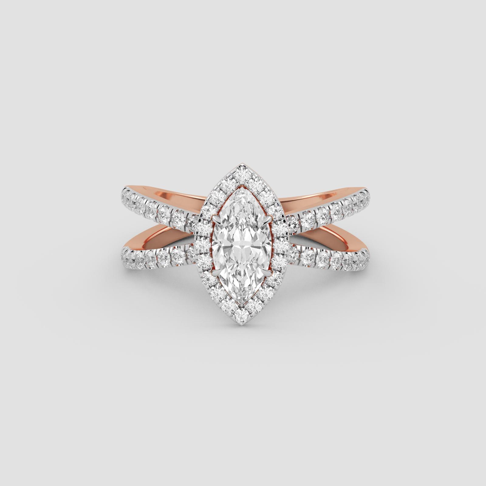 Radiant Marquise Halo Ring