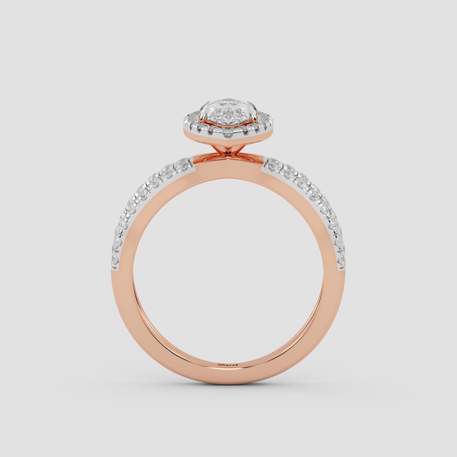 Radiant Marquise Halo Ring