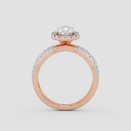 Radiant Pear Halo Ring