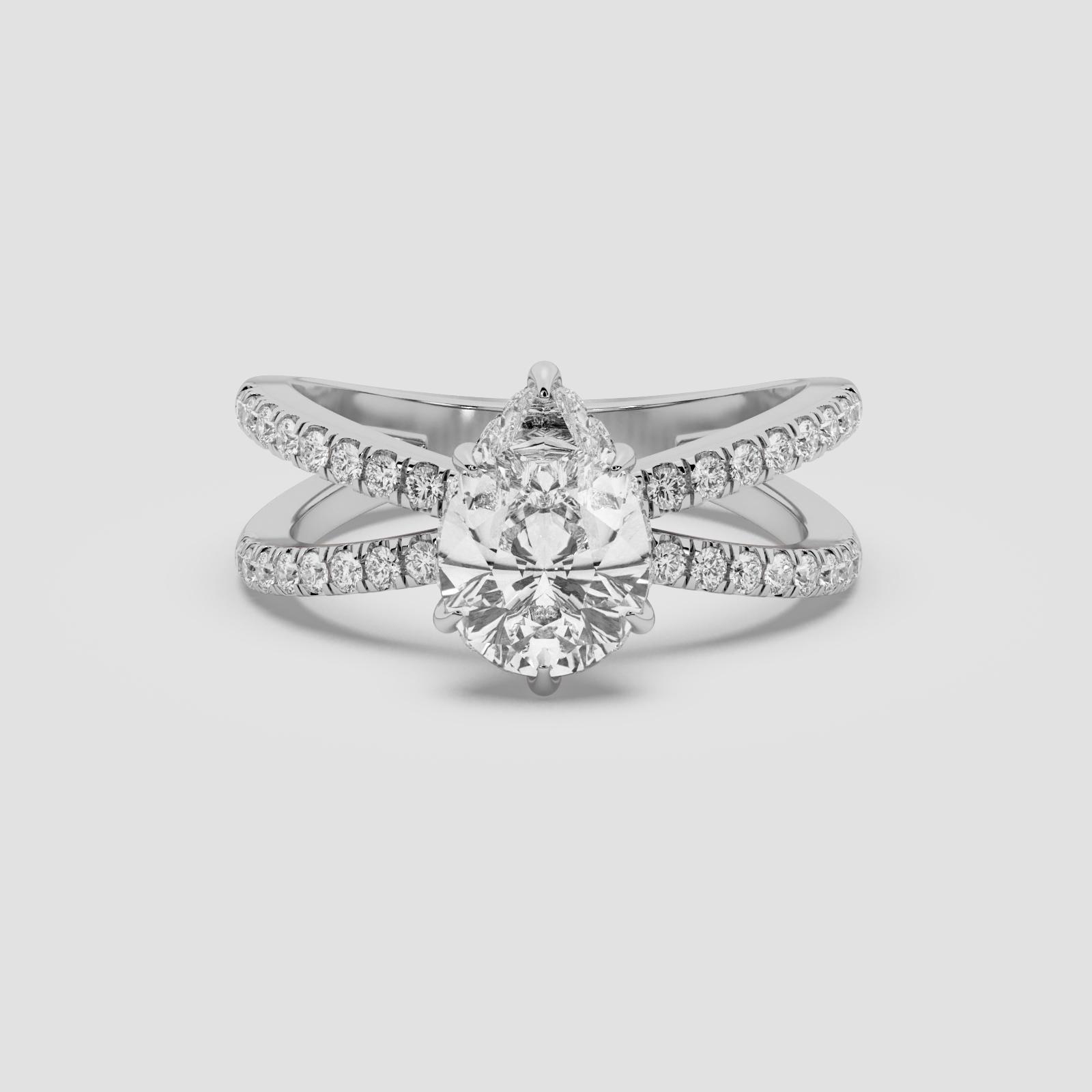 Regal Pear Solitaire Ring
