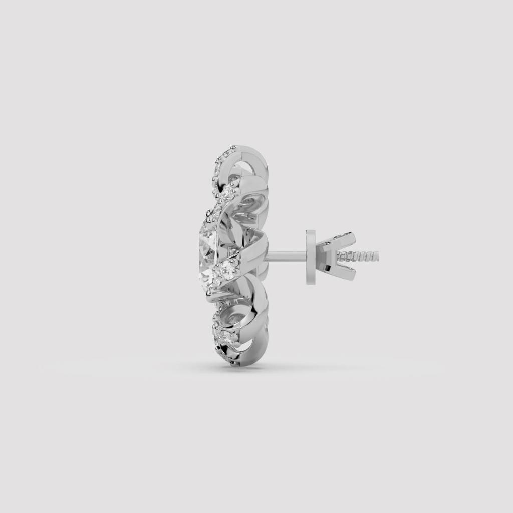 Ribbon Bloom Stud Earrings