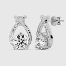 Round Diamond Asymmetric Studs