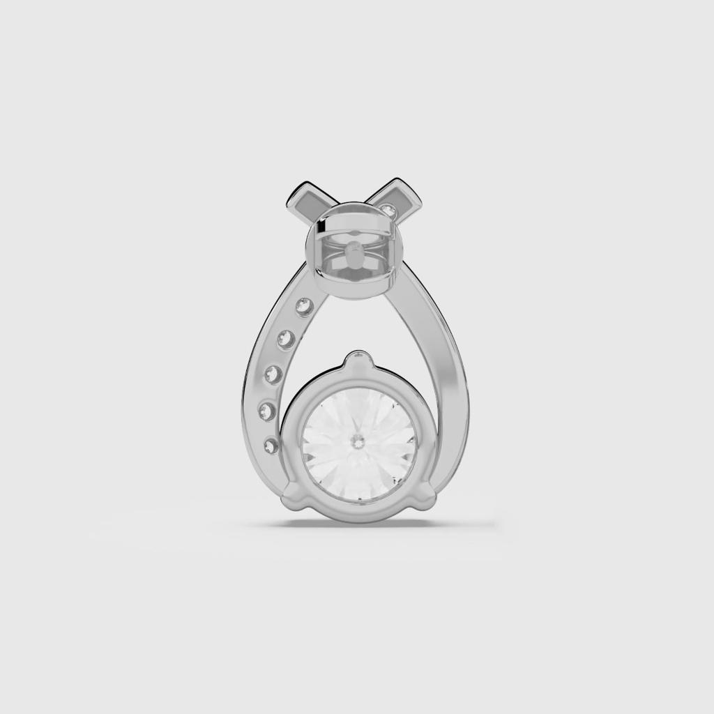 Round Diamond Asymmetric Studs