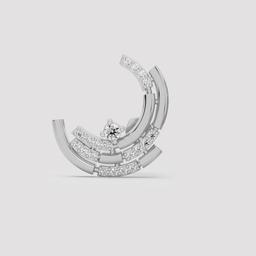 Round Diamond Curved Arc Studs