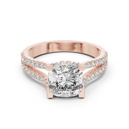 Sculpted Cushion Halo Ring