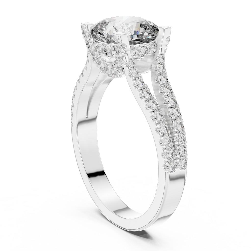 Sculpted Cushion Halo Ring
