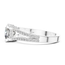 Sculpted Cushion Halo Ring