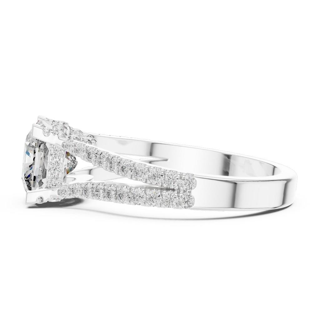 Sculpted Cushion Halo Ring