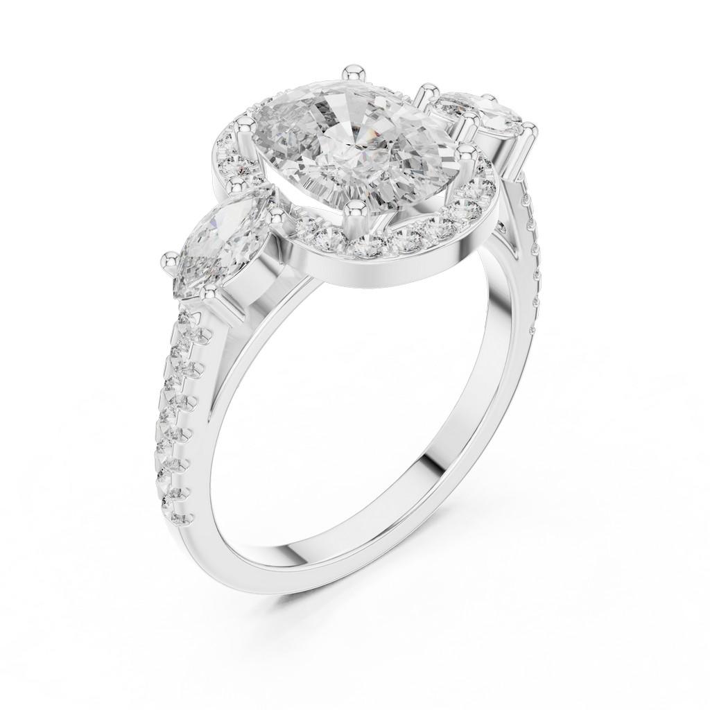 Zenith Cushion Halo Ring