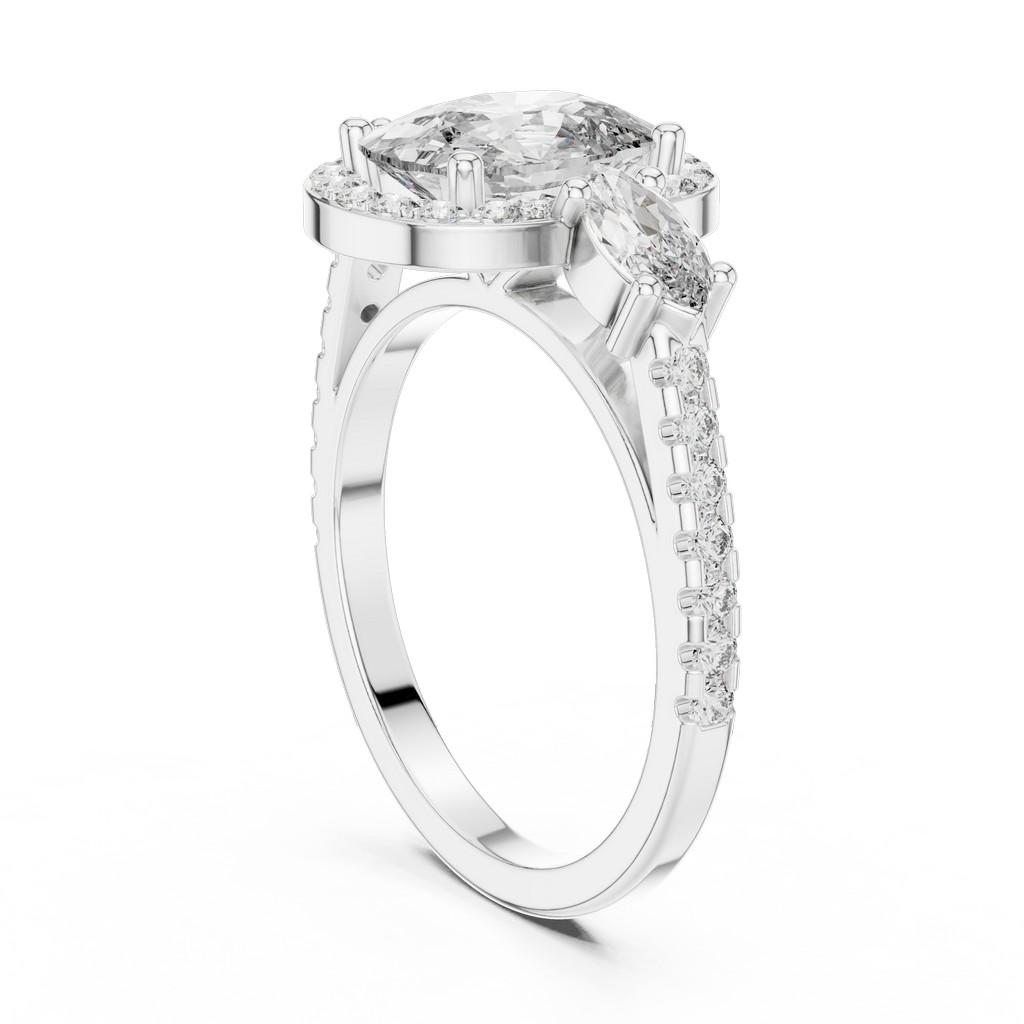 Zenith Cushion Halo Ring