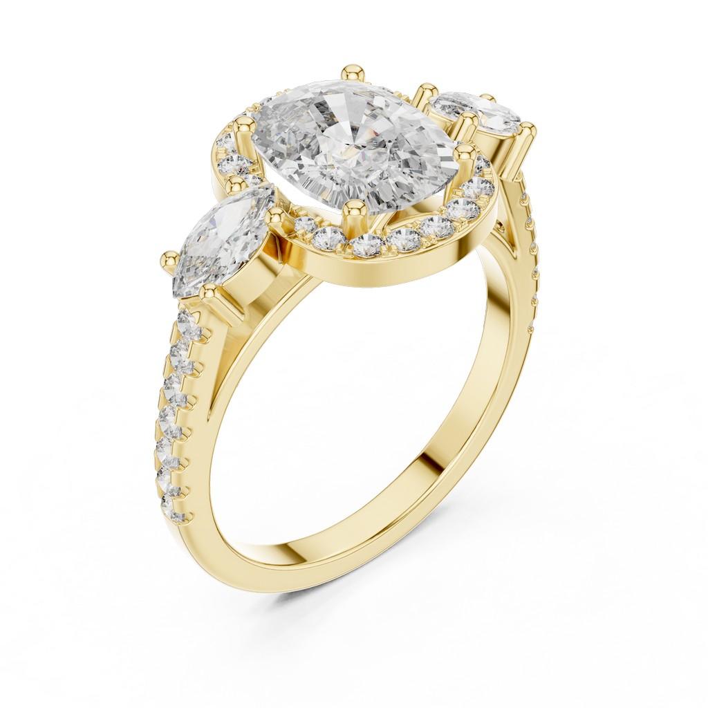 Zenith Cushion Halo Ring