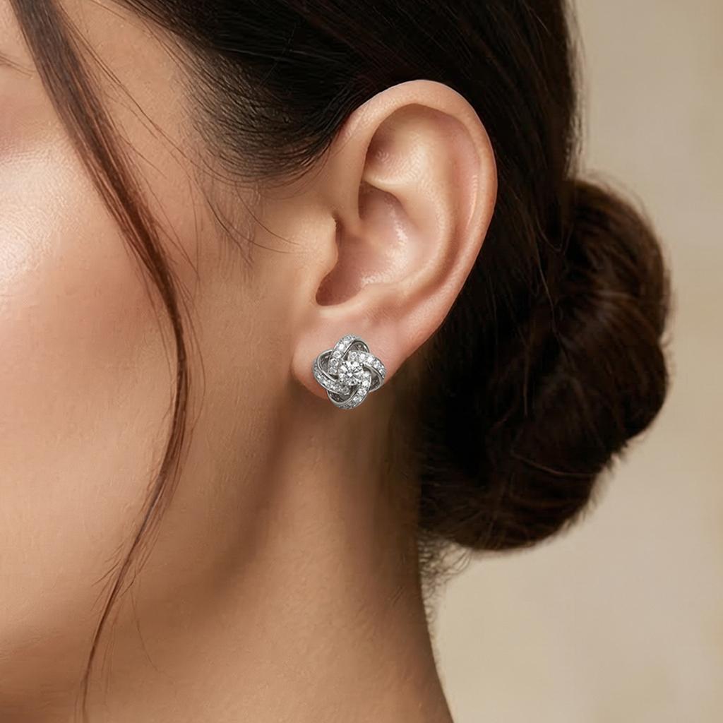 Round Diamond Interwoven Studs