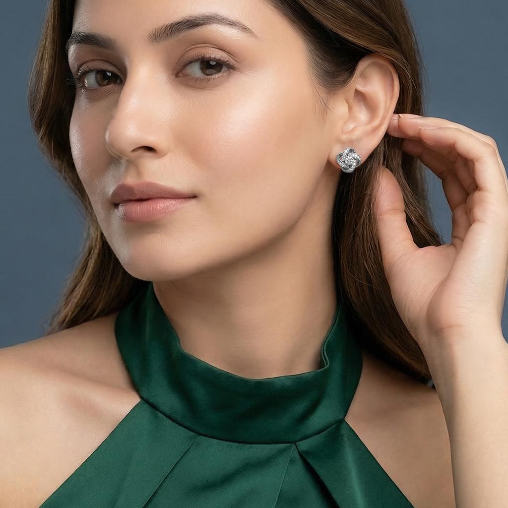 Round Diamond Interwoven Studs