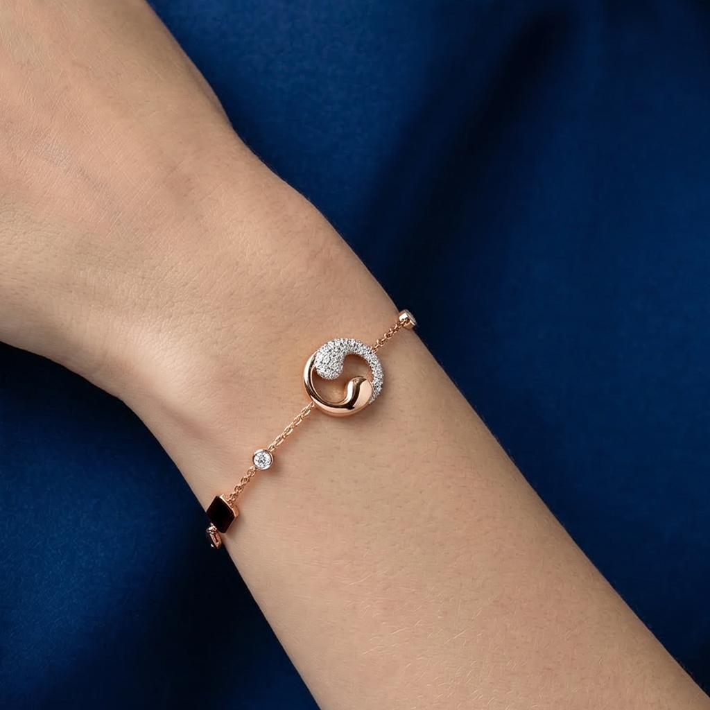 Zyra Yin-Yang Diamond Slider Bracelet